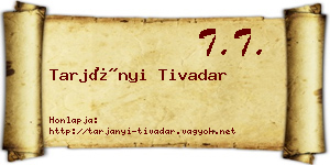 Tarjányi Tivadar névjegykártya