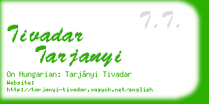 tivadar tarjanyi business card